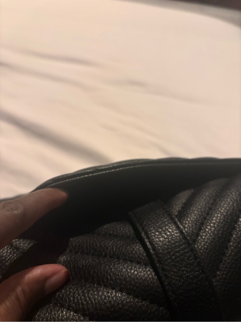 Black Quilted Leather Satchel with Gold  Hardware - Picture 8 of 10